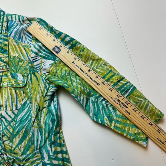 Ruby Rd Linen Zip Up Jacket Tropical Hawaiian Casual Grandma Coastal Florida - Picture 8 of 10